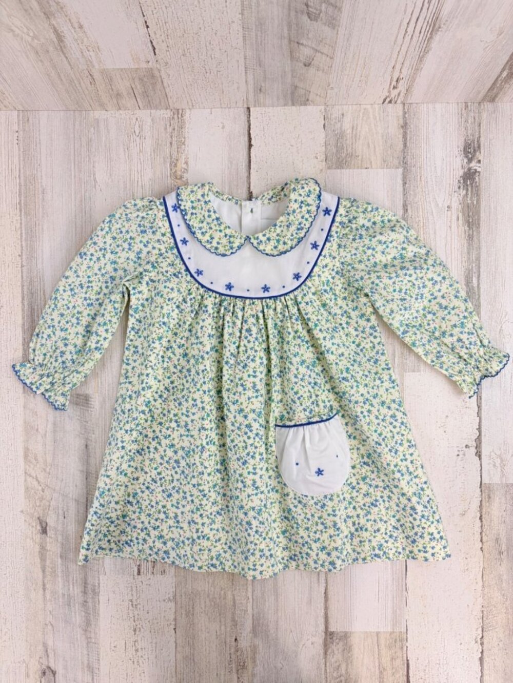 The Proper Peony 3T Girls Woodland Floral Yoke Dress EUC